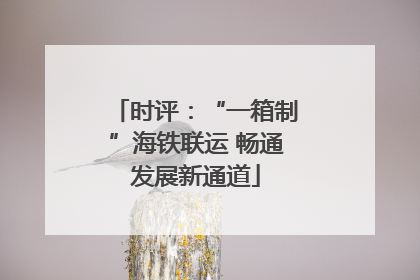 时评：“一箱制”海铁联运 畅通发展新通道