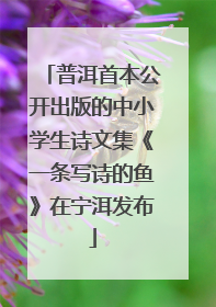 普洱首本公开出版的中小学生诗文集《一条写诗的鱼》在宁洱发布