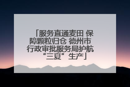 服务直通麦田 保障颗粒归仓 德州市行政审批服务局护航“三夏”生产