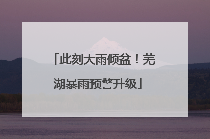 此刻大雨倾盆！芜湖暴雨预警升级