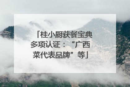 桂小厨获餐宝典多项认证：“广西菜代表品牌”等
