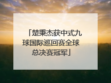 楚秉杰获中式九球国际巡回赛全球总决赛冠军