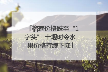 榴莲价格跌至“1字头” 十堰时令水果价格持续下降