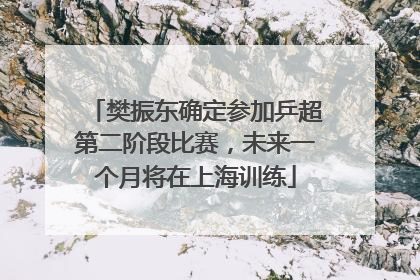 樊振东确定参加乒超第二阶段比赛，未来一个月将在上海训练