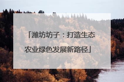 潍坊坊子：打造生态农业绿色发展新路径