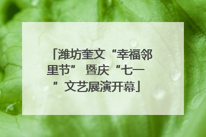 潍坊奎文“幸福邻里节” 暨庆“七一”文艺展演开幕