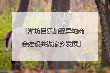 潍坊昌乐加强异地商会建设共谋家乡发展