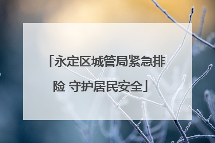 永定区城管局紧急排险 守护居民安全