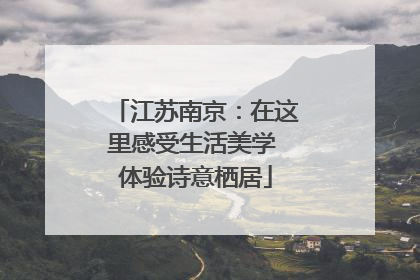江苏南京：在这里感受生活美学 体验诗意栖居