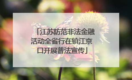江苏防范非法金融活动全省行在镇江京口开展普法宣传