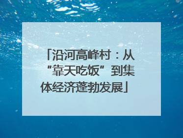 沿河高峰村：从“靠天吃饭”到集体经济蓬勃发展