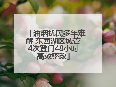 油烟扰民多年难解 东西湖区城管4次登门48小时高效整改