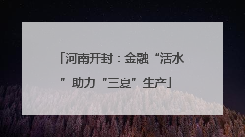 河南开封：金融“活水”助力“三夏”生产