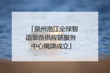 泉州洛江全球智造装备供应链服务中心揭牌成立
