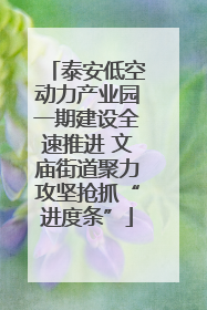 泰安低空动力产业园一期建设全速推进 文庙街道聚力攻坚抢抓“进度条”