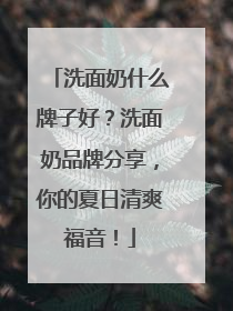 洗面奶什么牌子好？洗面奶品牌分享，你的夏日清爽福音！