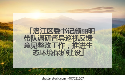 洛江区委书记颜丽明带队调研督导巡视反馈意见整改工作，推进生态环境保护建设
