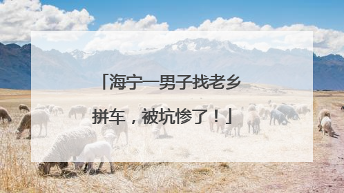 海宁一男子找老乡拼车，被坑惨了！