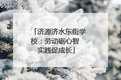 济源济水东街学校：劳动砺心智 实践促成长