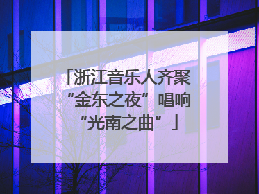 浙江音乐人齐聚“金东之夜”唱响“光南之曲”