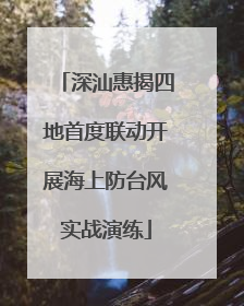 深汕惠揭四地首度联动开展海上防台风实战演练