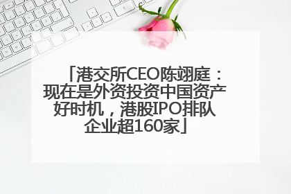 港交所CEO陈翊庭：现在是外资投资中国资产好时机，港股IPO排队企业超160家