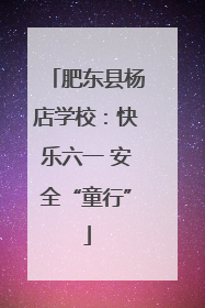 肥东县杨店学校：快乐六一 安全“童行”