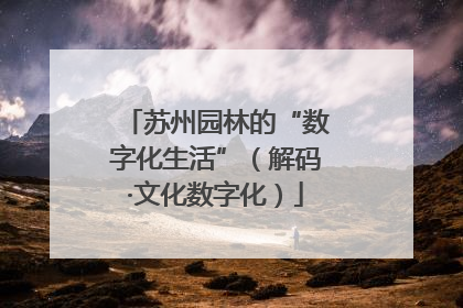 苏州园林的“数字化生活”（解码·文化数字化）