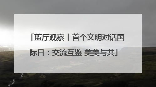 蓝厅观察丨首个文明对话国际日：交流互鉴 美美与共
