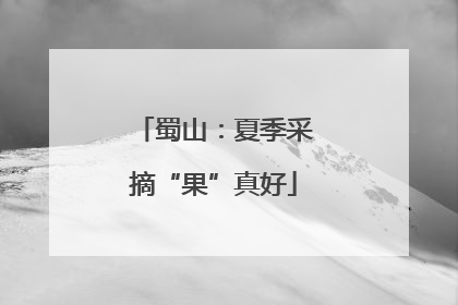 蜀山：夏季采摘“果”真好