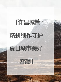 许昌城管：精耕细作守护夏日城市美好容颜