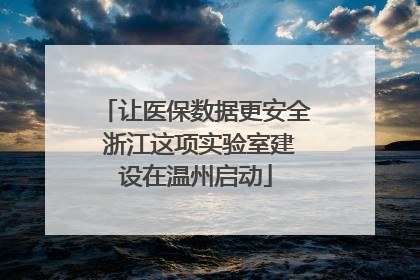 让医保数据更安全 浙江这项实验室建设在温州启动