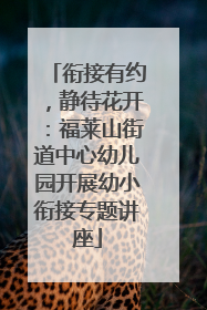 衔接有约，静待花开：福莱山街道中心幼儿园开展幼小衔接专题讲座