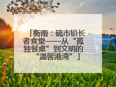 衡南：硫市镇长者食堂——从“孤独餐桌”到文明的“温馨港湾”