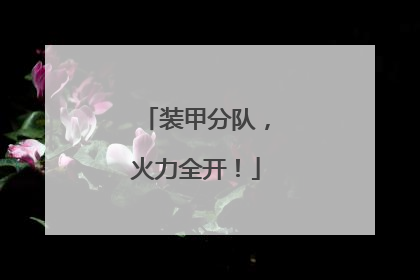 装甲分队，火力全开！