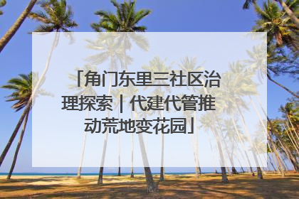 角门东里三社区治理探索｜代建代管推动荒地变花园