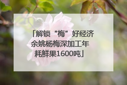 解锁“梅”好经济 余姚杨梅深加工年耗鲜果1600吨