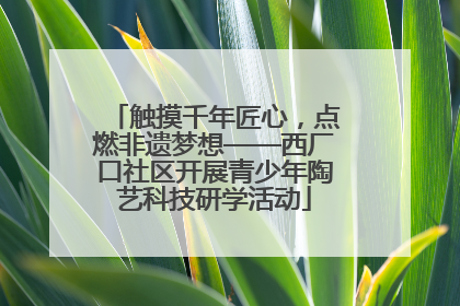 触摸千年匠心，点燃非遗梦想——西厂口社区开展青少年陶艺科技研学活动