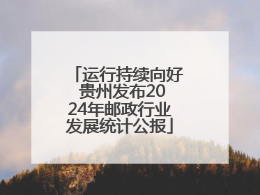 运行持续向好 贵州发布2024年邮政行业发展统计公报