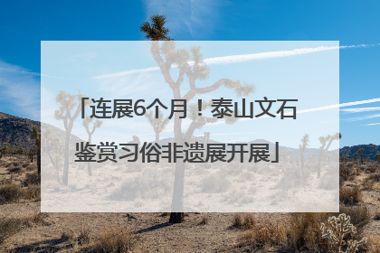 连展6个月！泰山文石鉴赏习俗非遗展开展