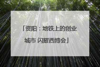 资阳：地铁上的创业城市 闪耀西博会