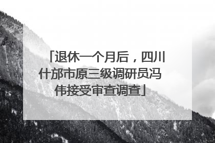 退休一个月后，四川什邡市原三级调研员冯伟接受审查调查