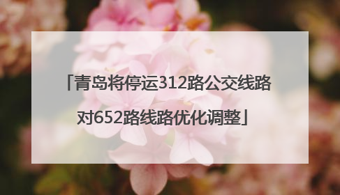 青岛将停运312路公交线路 对652路线路优化调整
