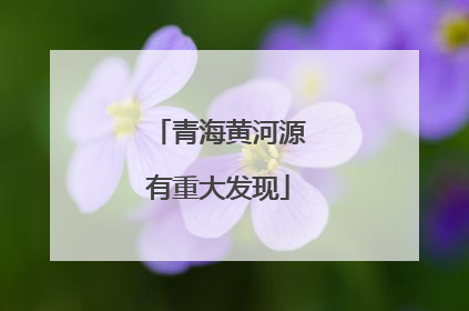 青海黄河源有重大发现