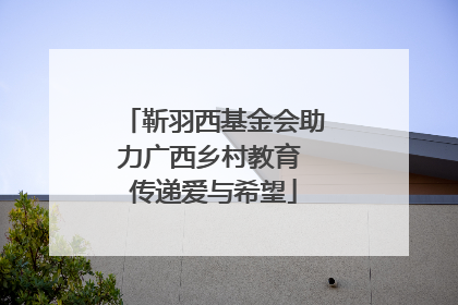 靳羽西基金会助力广西乡村教育 传递爱与希望
