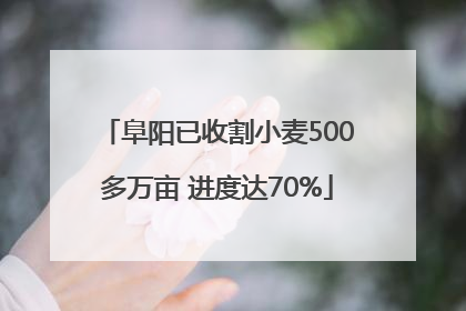阜阳已收割小麦500多万亩 进度达70%