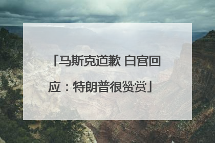 马斯克道歉 白宫回应：特朗普很赞赏