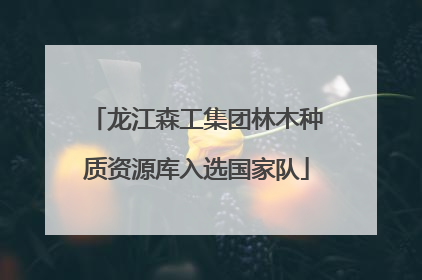 龙江森工集团林木种质资源库入选国家队