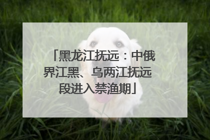 黑龙江抚远：中俄界江黑、乌两江抚远段进入禁渔期