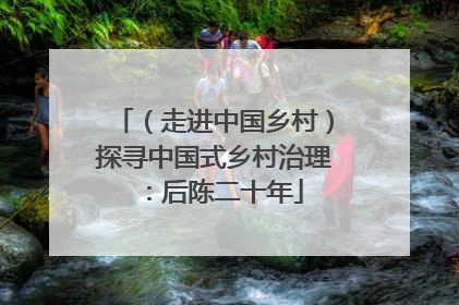 （走进中国乡村）探寻中国式乡村治理：后陈二十年